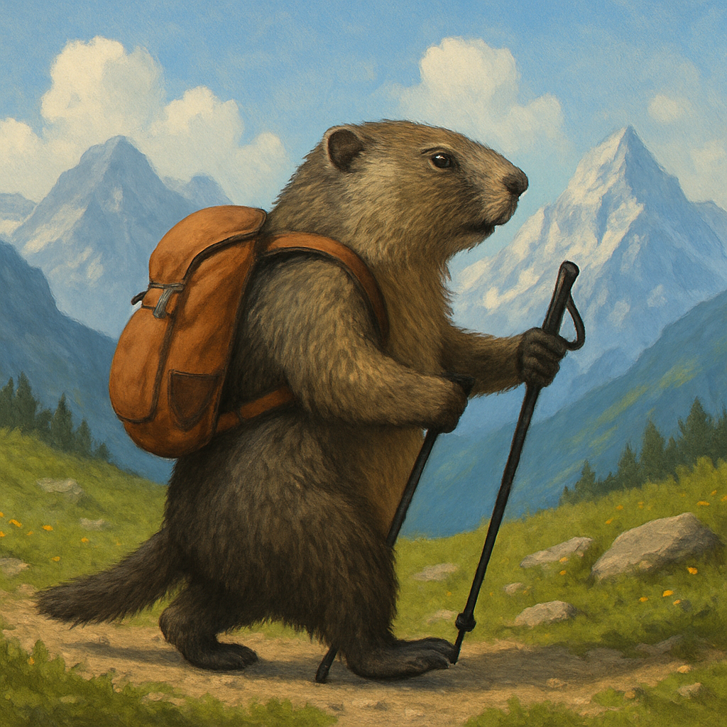 Marmotte qui randonne